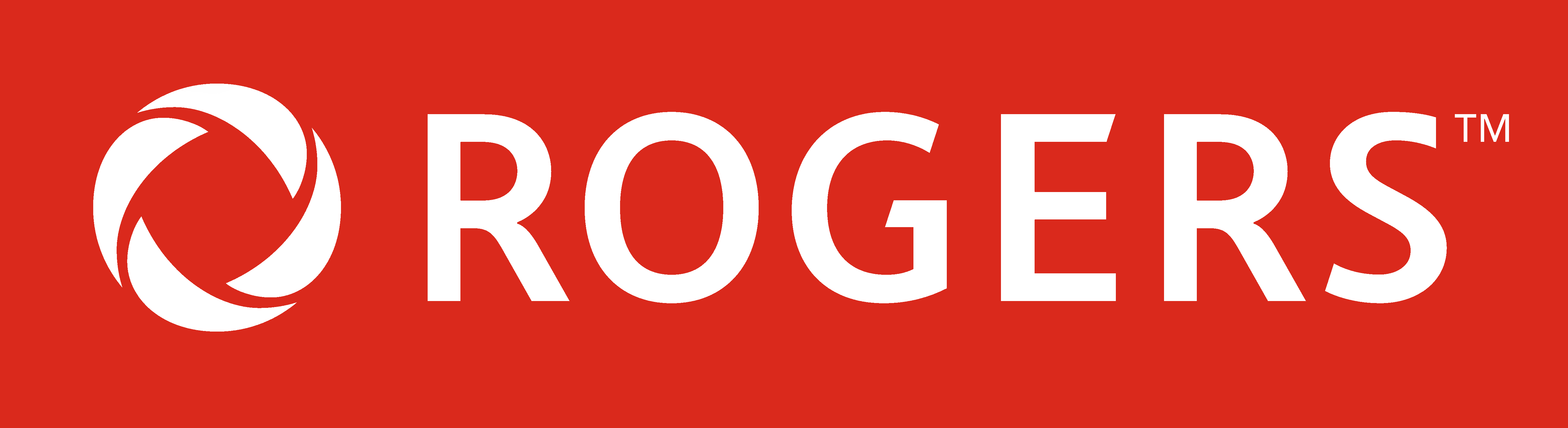 rogers logotype, red bg