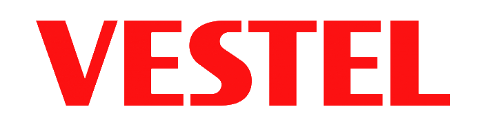 Vestel logo, white bg