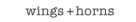 Wings + Horns logo, logotype, emblem
