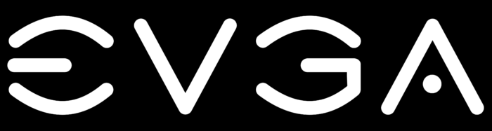 EVGA logo, black background