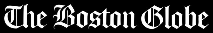 The Boston Globe logo, black bg