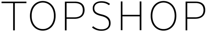 Topshop logo, white background