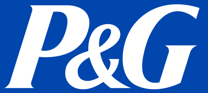 P&G logo, Procter and Gamble logo (blue background)