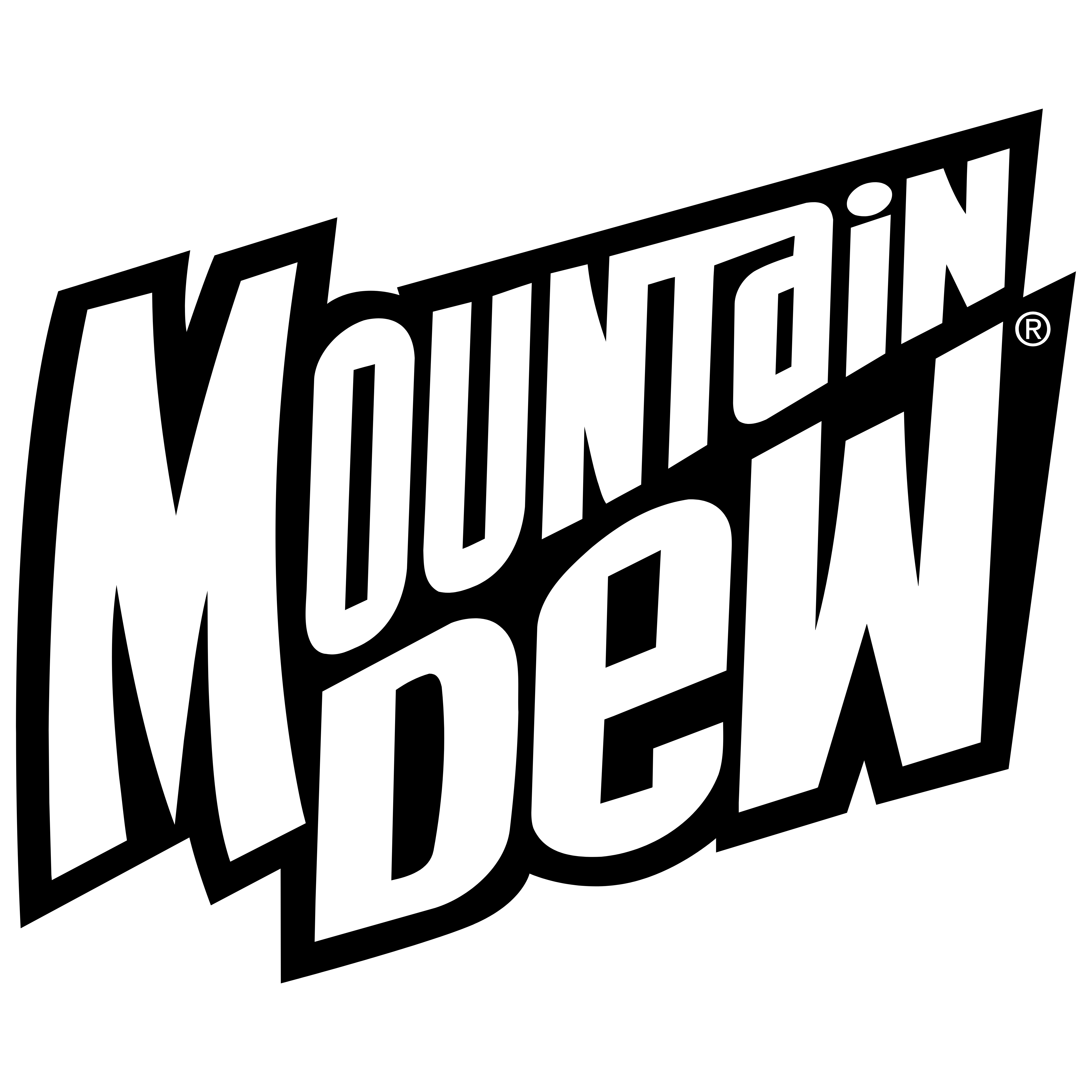 Mountain Dew logo white, SVG. 