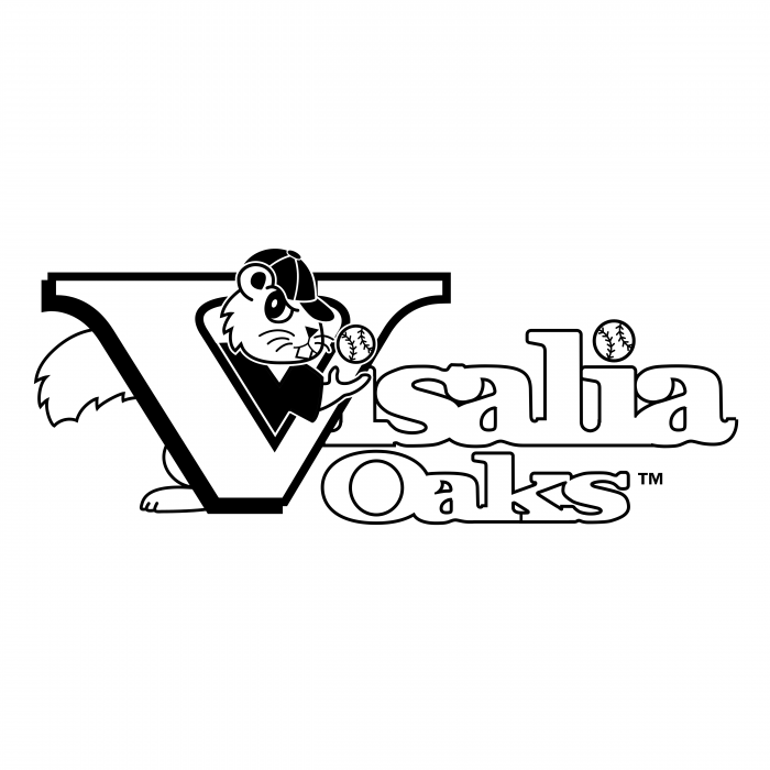 Visalia Oaks logo white