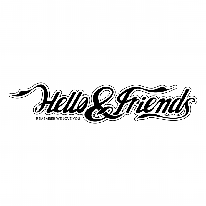 Hello and Friends logo black