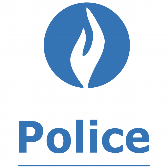 Police Belge logo light blue