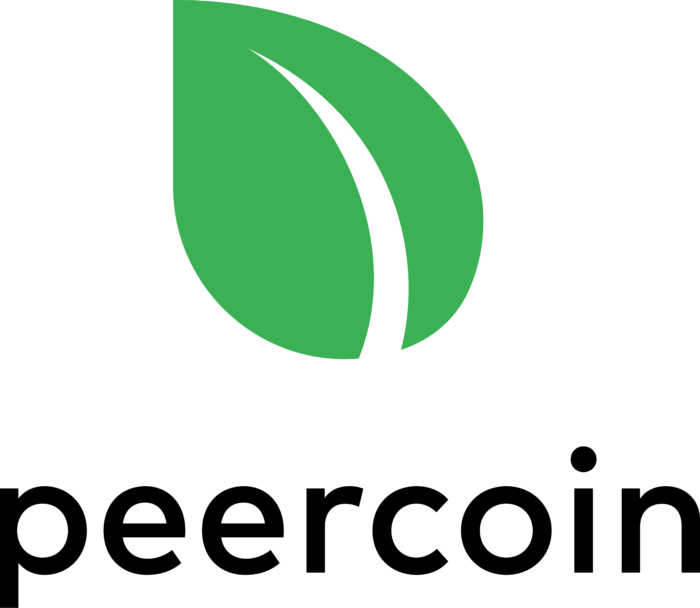 Peercoin Logo vertically black text