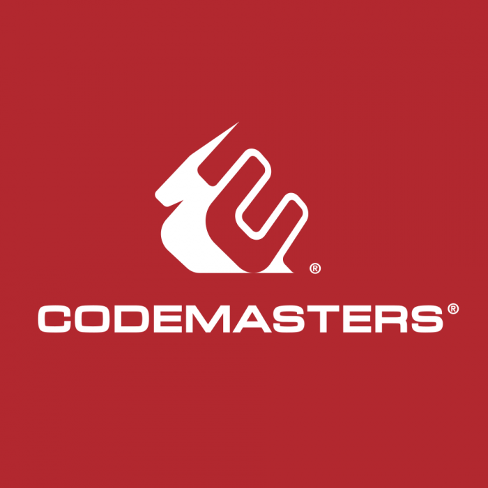 Codemasters logo SECONDARY RED REVERSE