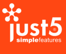 Just5 Logo white text