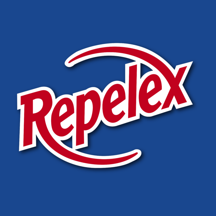 Repelex Logo blue background